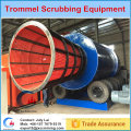 Gold concentrate trommel and scrubber in gold washing plant